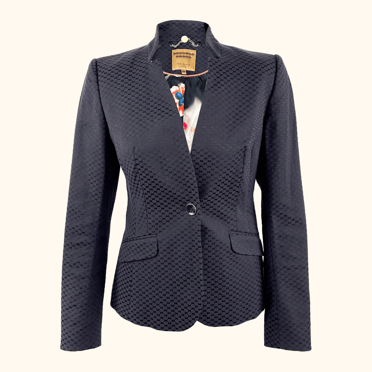Ted Baker Navy Fitted Blazer - Size 6