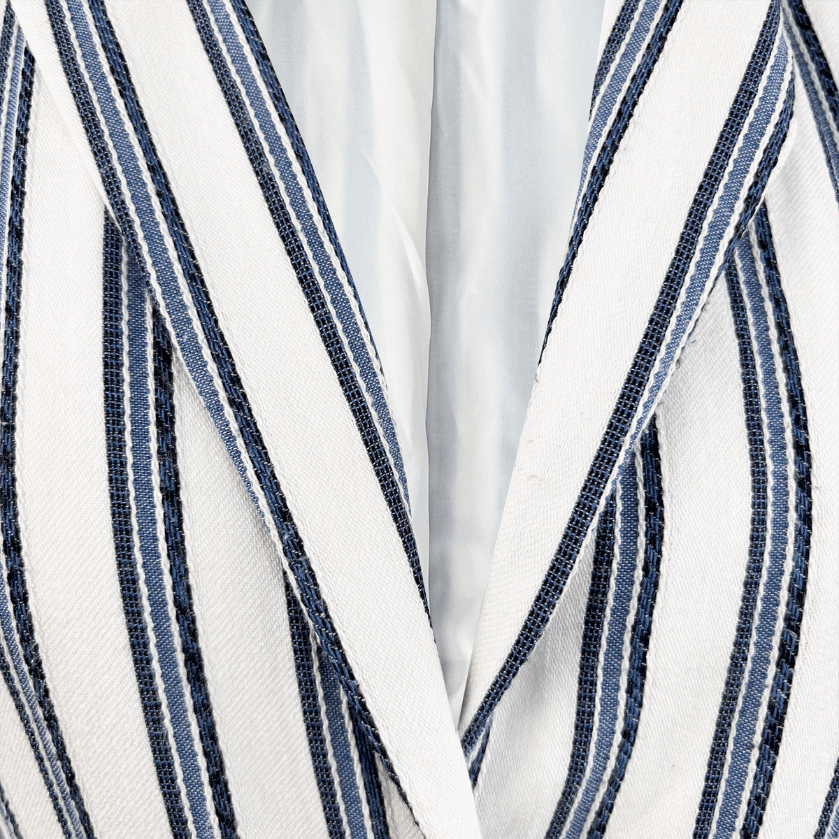 Guess Blue Striped Cotton Blend Blazer - Size 6