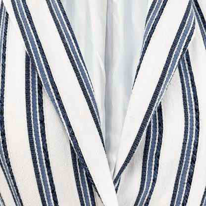 Guess Blue Striped Cotton Blend Blazer - Size 6