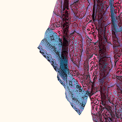 Warehouse Paisley Silk Blouse - Size 10