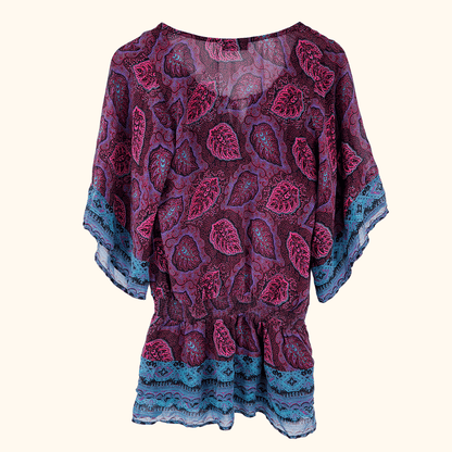 Warehouse Paisley Silk Blouse - Size 10