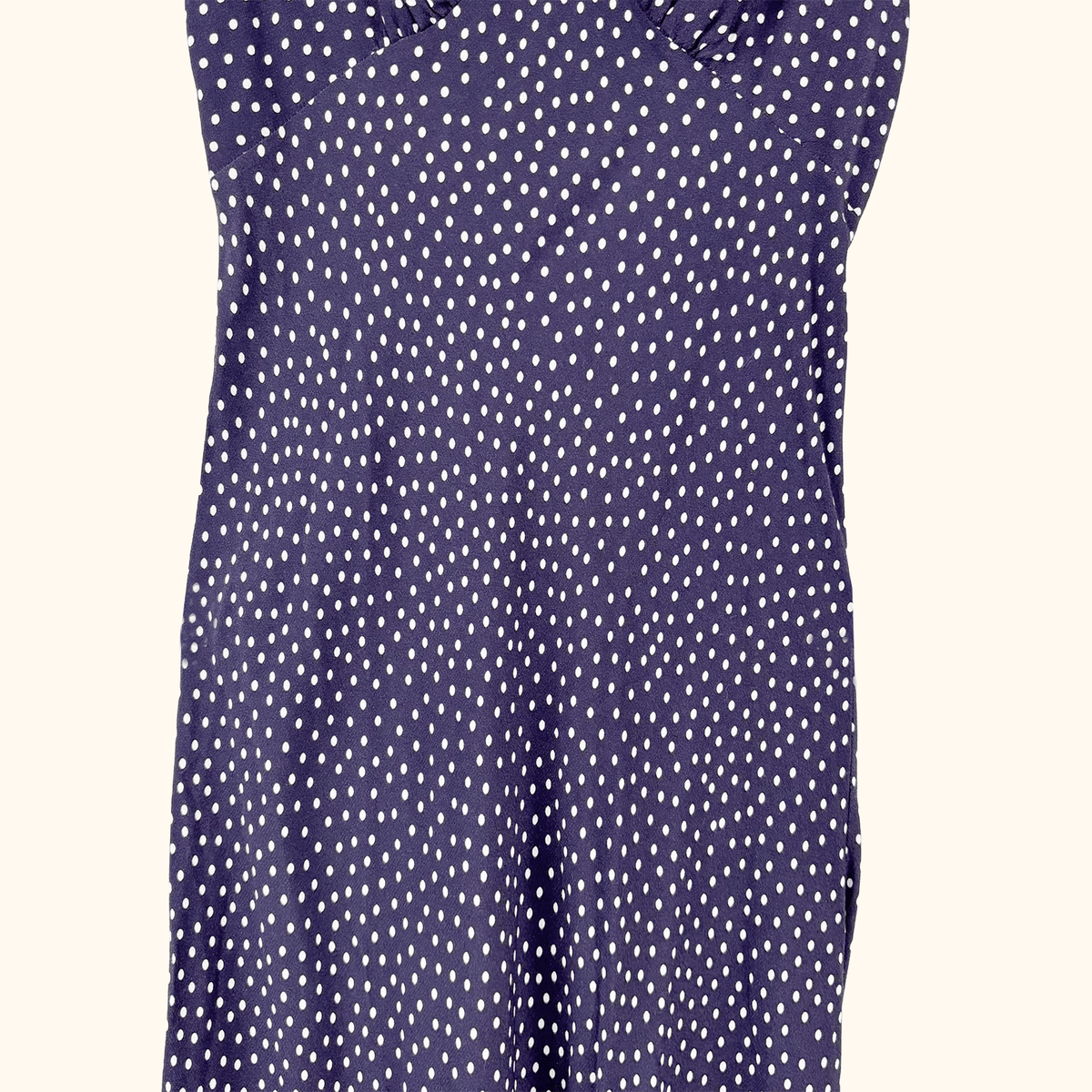 Rixo Sandrine Navy Polka Dot Midi Dress - Size 12