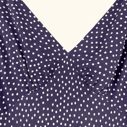 Rixo Sandrine Navy Polka Dot Midi Dress - Size 12