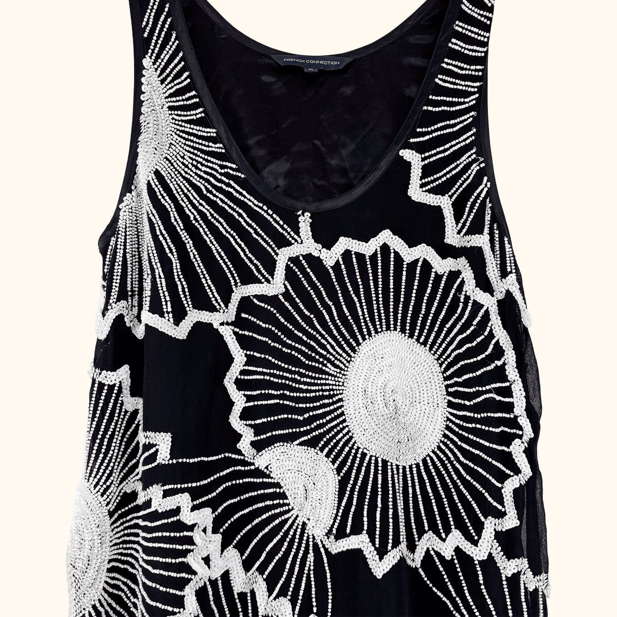 French Connection Beaded Mini Dress - Size 10