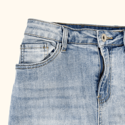 Redial Lace Up Denim Mini Skirt - Size 8