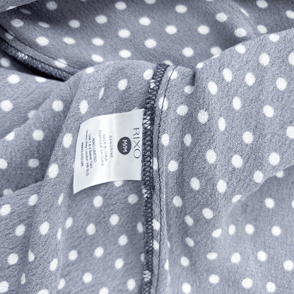Rixo Sandrine Navy Polka Dot Midi Dress - Size 12