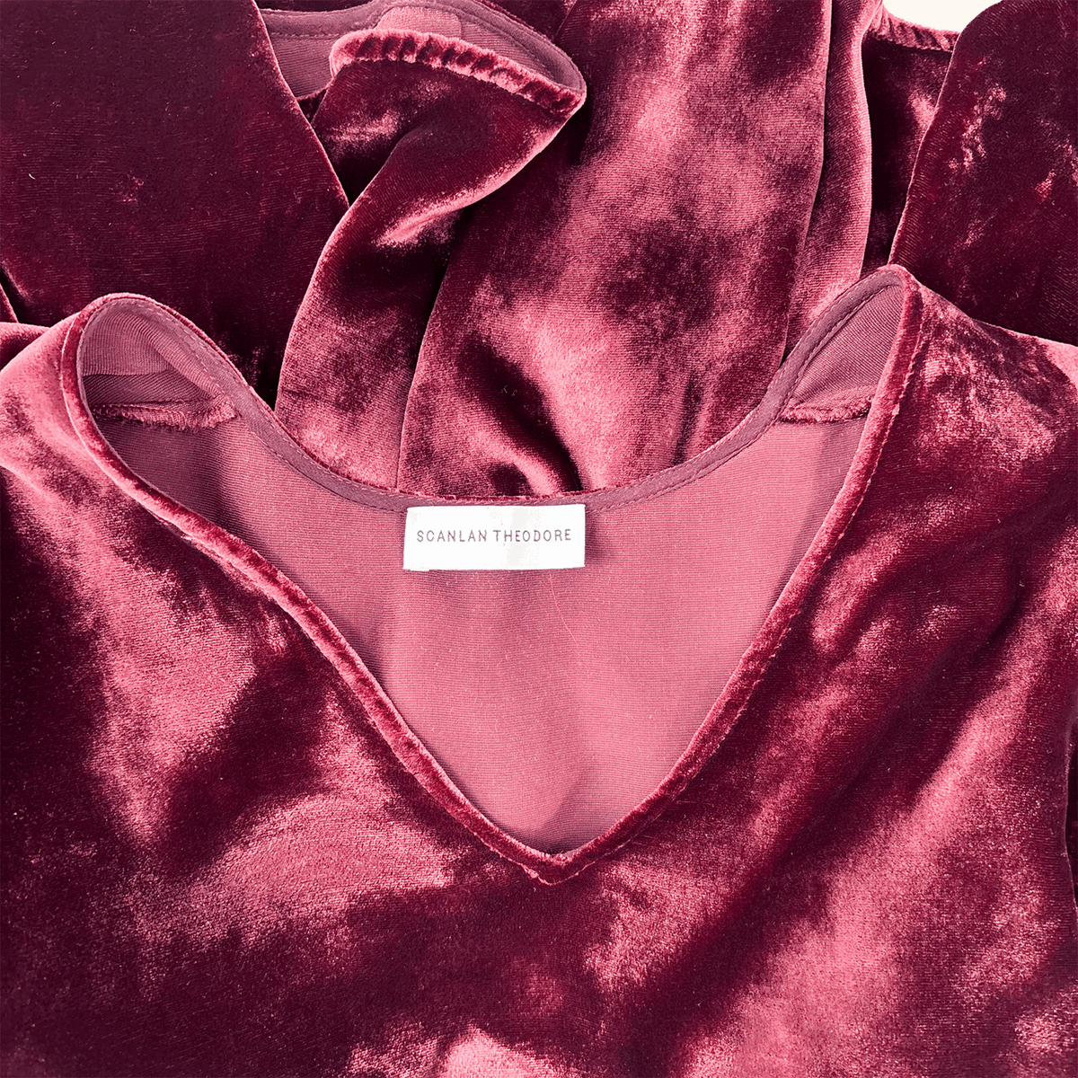 Scanlan Theodore Burgundy Velvet Blouse - Size 6