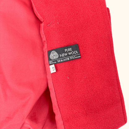 Vintage Planet Red Wool Peacoat - Size 12