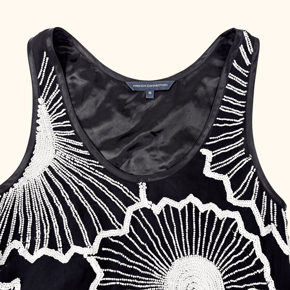 French Connection Beaded Mini Dress - Size 10