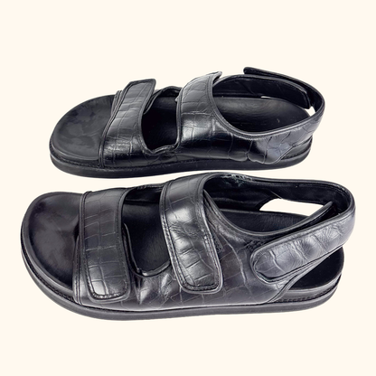 Arket Black Chunky Flatbed Sandals - Size 7
