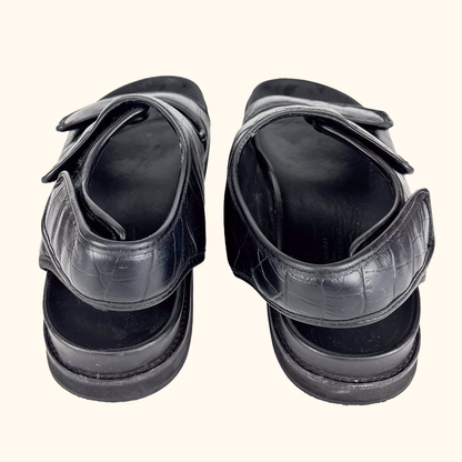 Arket Black Chunky Flatbed Sandals - Size 7