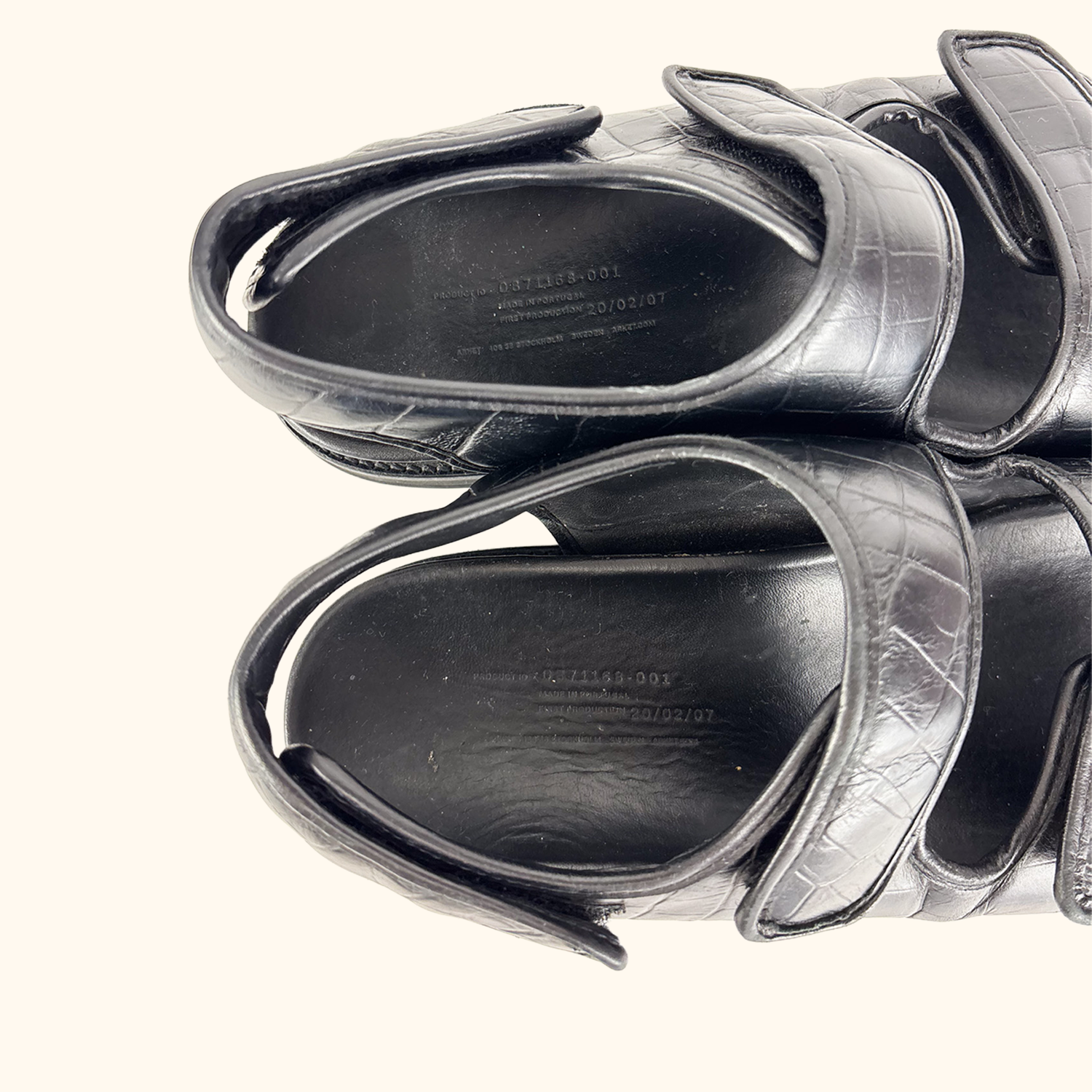Arket Black Chunky Flatbed Sandals - Size 7