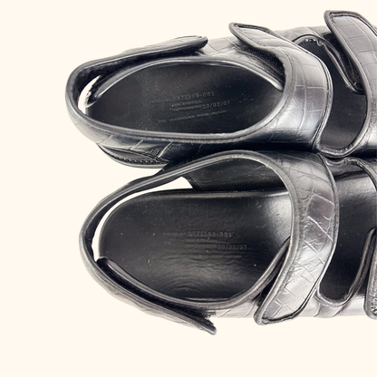 Arket Black Chunky Flatbed Sandals - Size 7