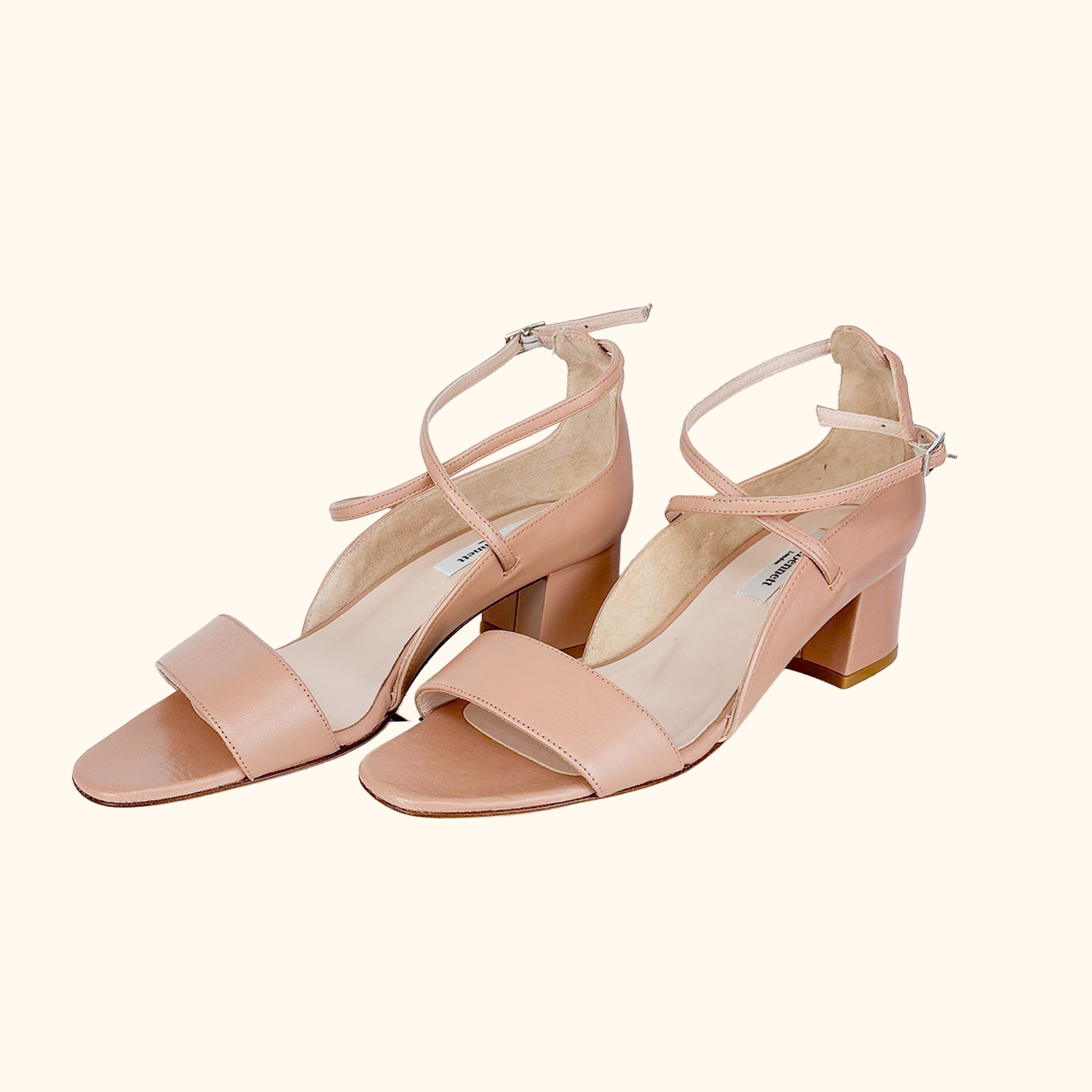 L.K. Bennett Dina Peep toe Leather Heel Sandals - Size 5