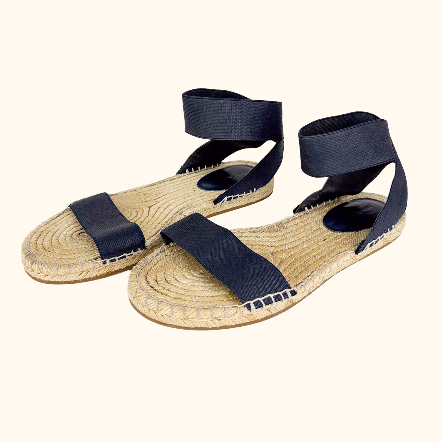 &amp; Other Stories Black Flat Espadrilles Sandals - Size 7