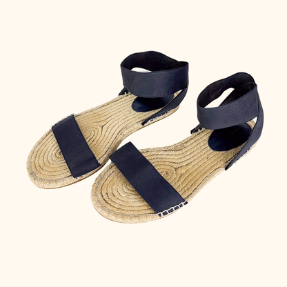 &amp; Other Stories Black Flat Espadrilles Sandals - Size 7