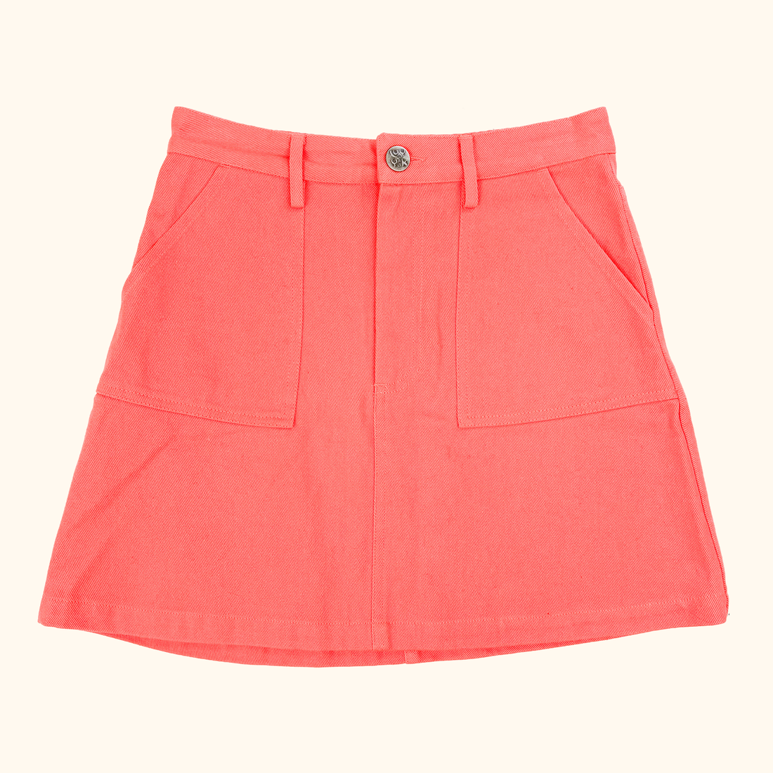 Lucy &amp; Yak Coral Denim A-Line Mini Skirt - Size 8