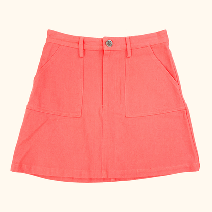 Lucy &amp; Yak Coral Denim A-Line Mini Skirt - Size 8