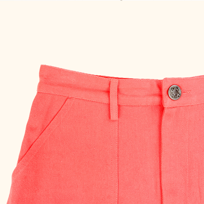 Lucy &amp; Yak Coral Denim A-Line Mini Skirt - Size 8