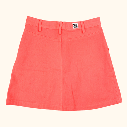 Lucy &amp; Yak Coral Denim A-Line Mini Skirt - Size 8