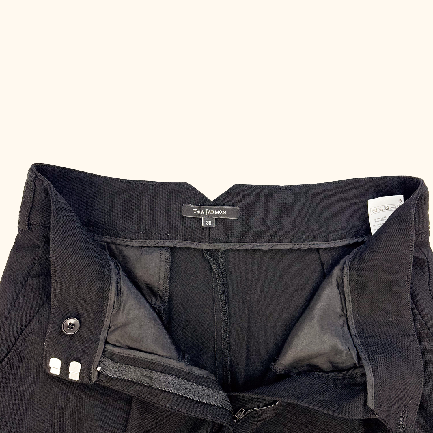 Tara Jarmon Wool Blend Black Tailored Trousers - Size 10