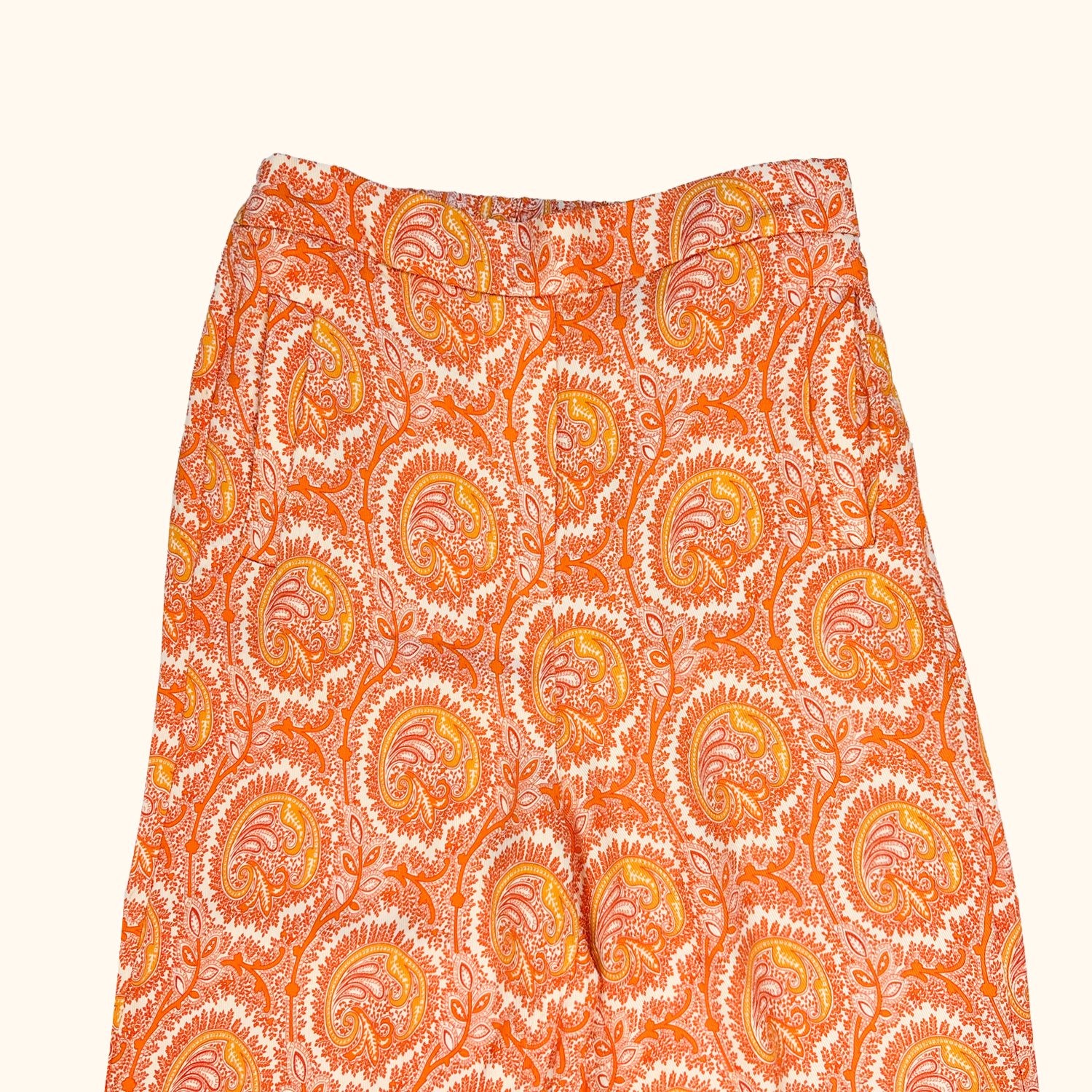 &amp; Other Stories Orange Paisley Wide Leg Trousers - Size 6