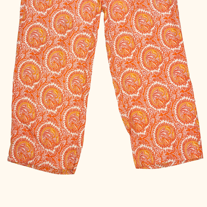 &amp; Other Stories Orange Paisley Wide Leg Trousers - Size 6