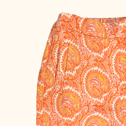 &amp; Other Stories Orange Paisley Wide Leg Trousers - Size 6