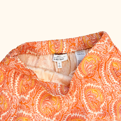 &amp; Other Stories Orange Paisley Wide Leg Trousers - Size 6