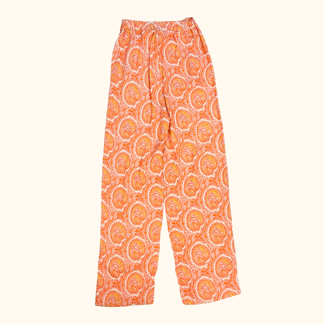 &amp; Other Stories Orange Paisley Wide Leg Trousers - Size 6