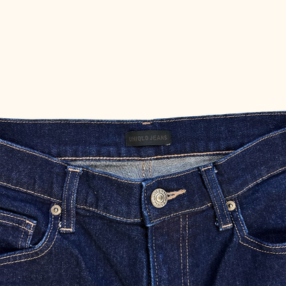 Uniqlo Dark Denim Slim Fit Straight Ankle Jeans - Size 27inch