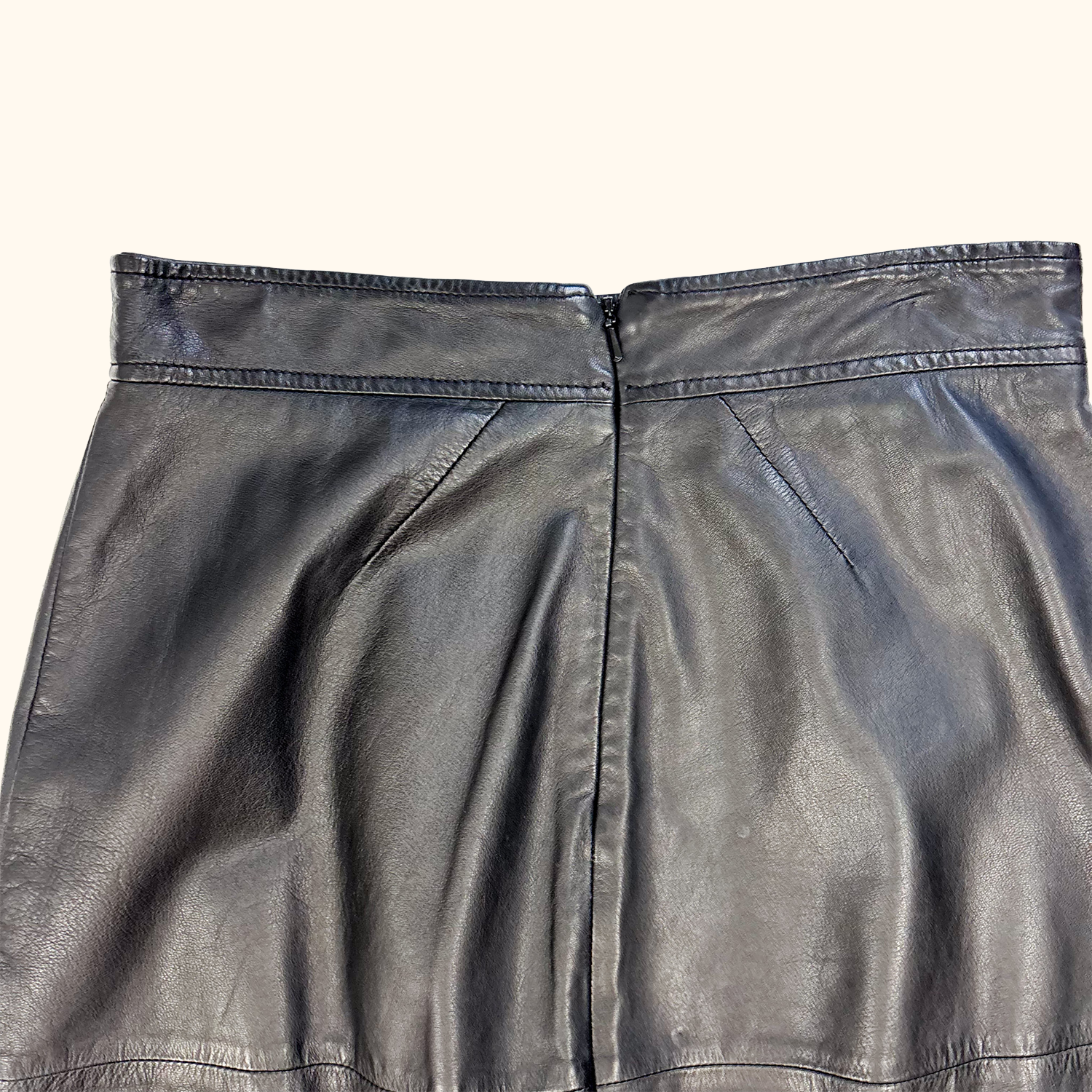 Whistles Black Leather Pencil Skirt - Size 6