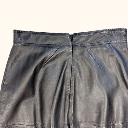 Whistles Black Leather Pencil Skirt - Size 6