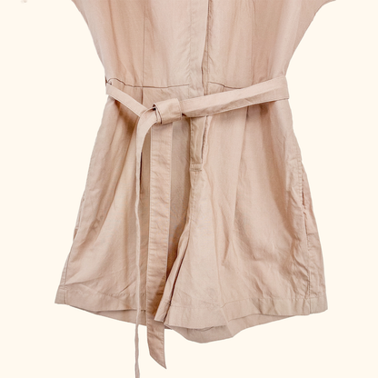 Uniqlo Beige Linen Blend Playsuit - Size Small