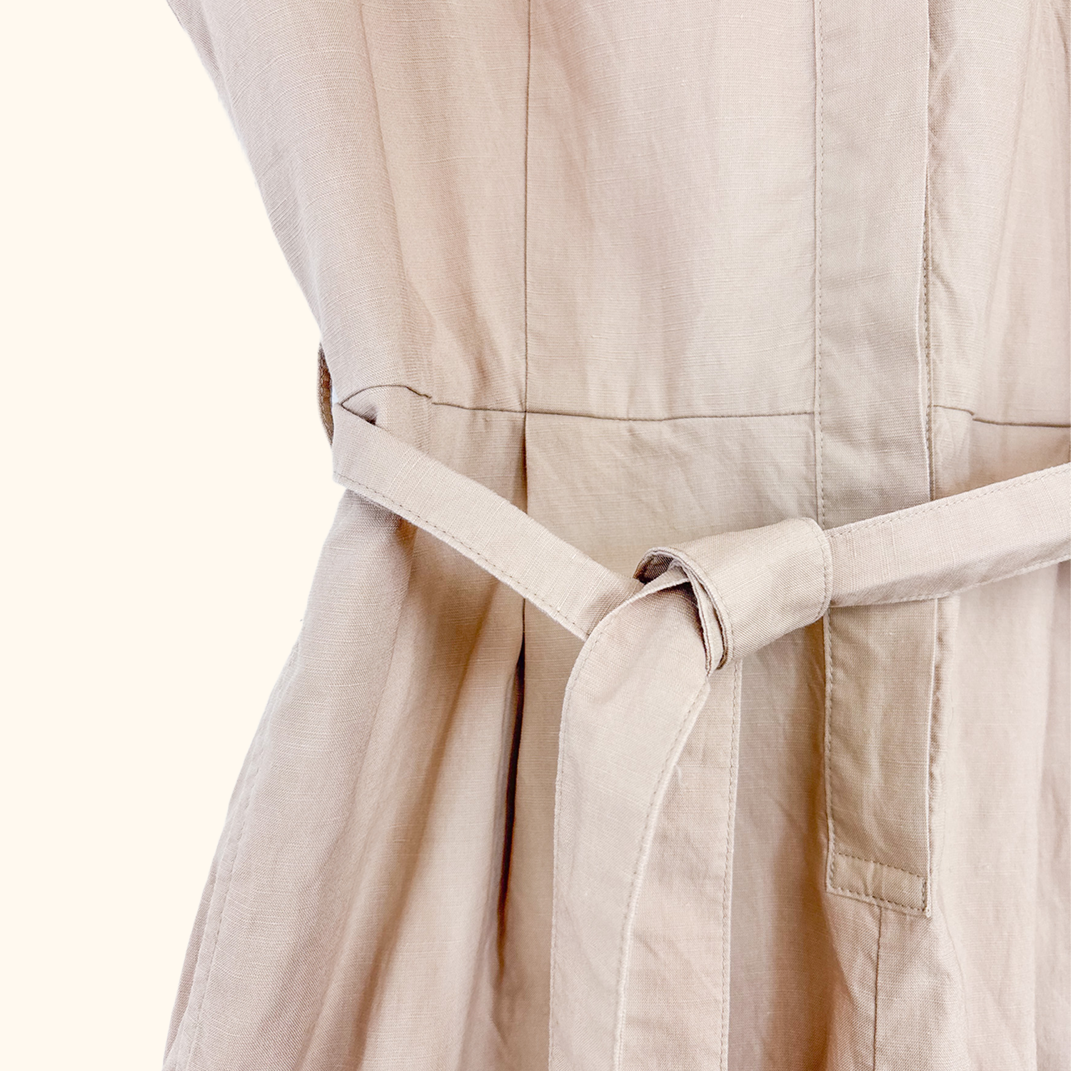Uniqlo Beige Linen Blend Playsuit - Size Small