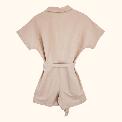 Uniqlo Beige Linen Blend Playsuit - Size Small