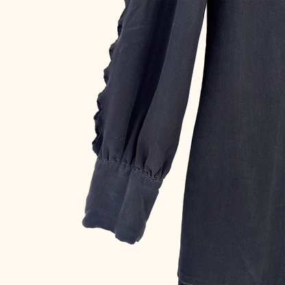 Reiss Black Silk Long Sleeve Dress - Size 6