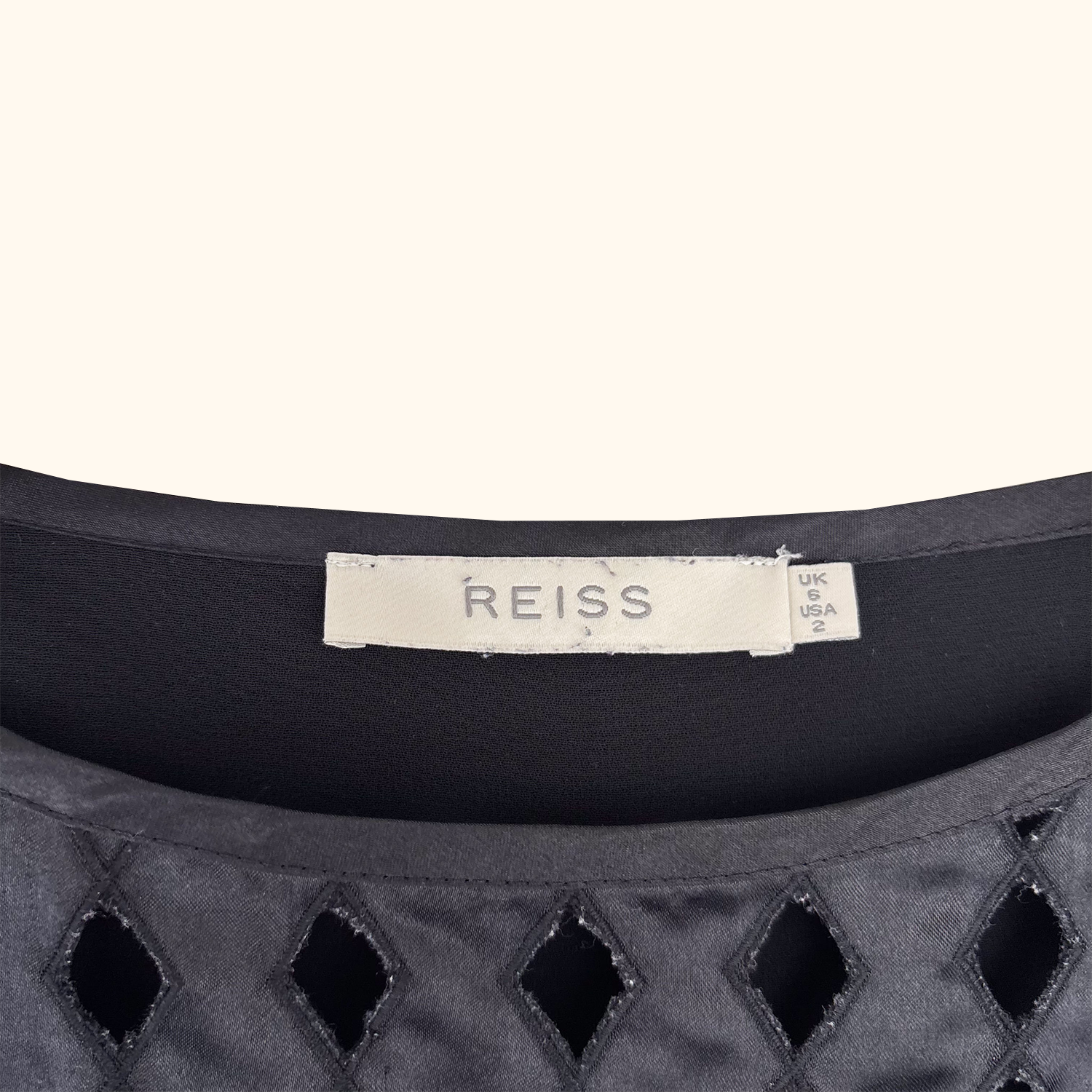 Reiss Black Silk Long Sleeve Dress - Size 6