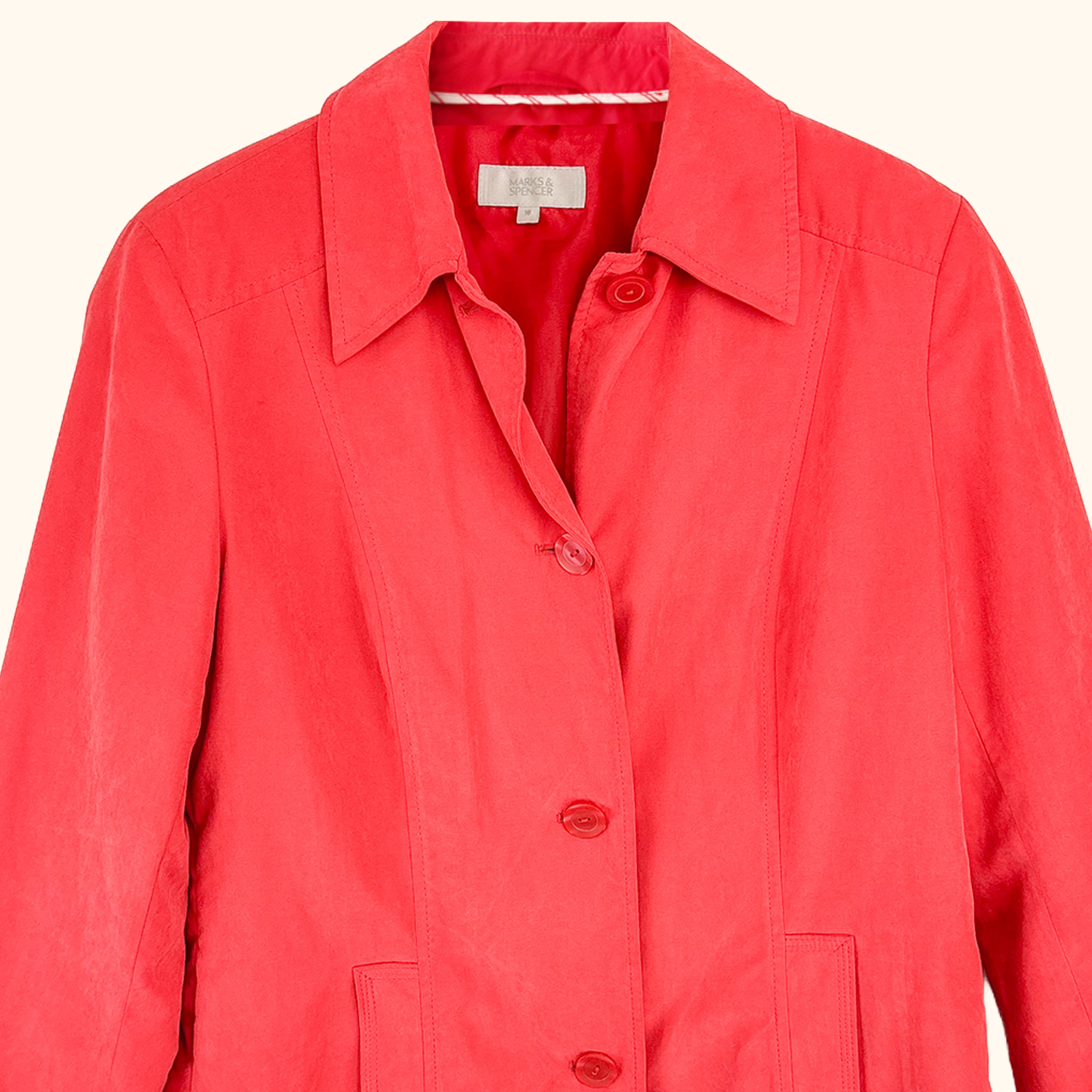 M&amp;S Red Soft Touch Smart Jacket - Size 10