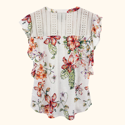 Anthropologie Maeve Floral Ruffle Blouse - Size Small