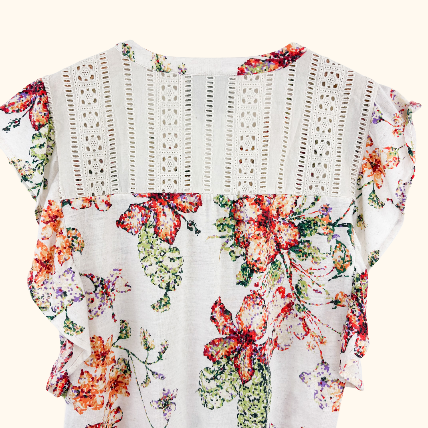 Anthropologie Maeve Floral Ruffle Blouse - Size Small