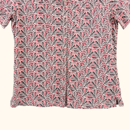 White Stuff Leaf Print Short Sleeve Shirt - Size 12