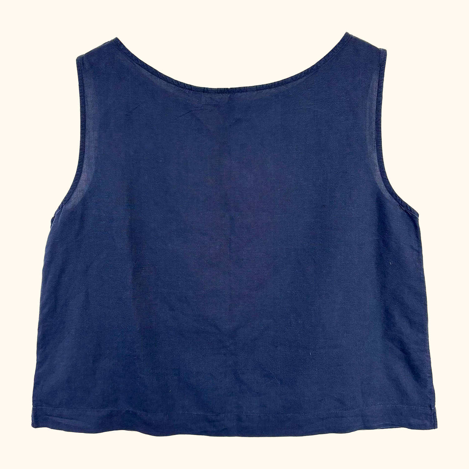 Uniqlo Navy Cotton Linen Blend Vest Top - Size L
