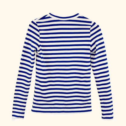 Arket Blue Stripe Cotton Long Sleeve Top - Size XS