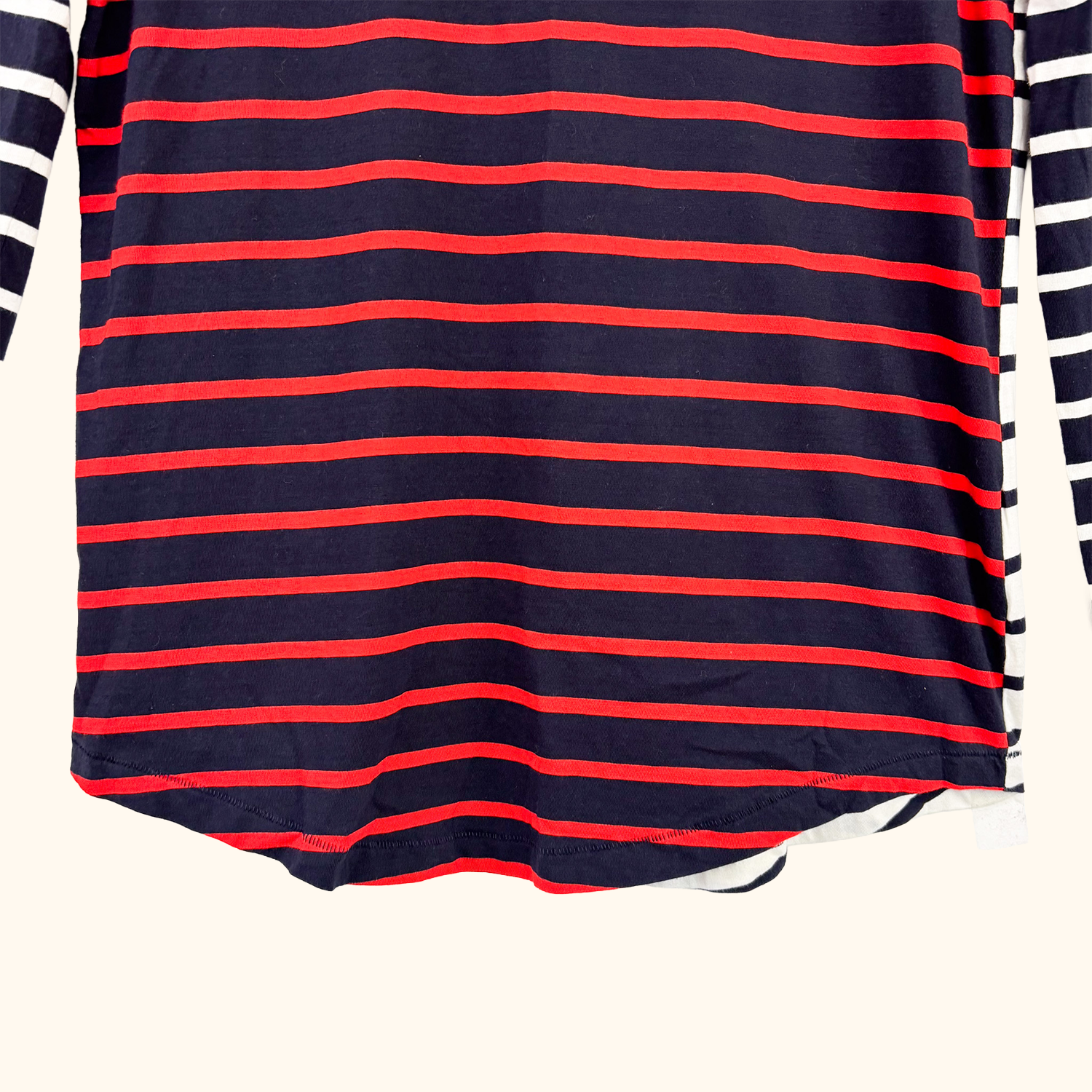 Cos Contrast Stripe Long Sleeve Top - Size Small