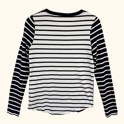 Cos Contrast Stripe Long Sleeve Top - Size Small