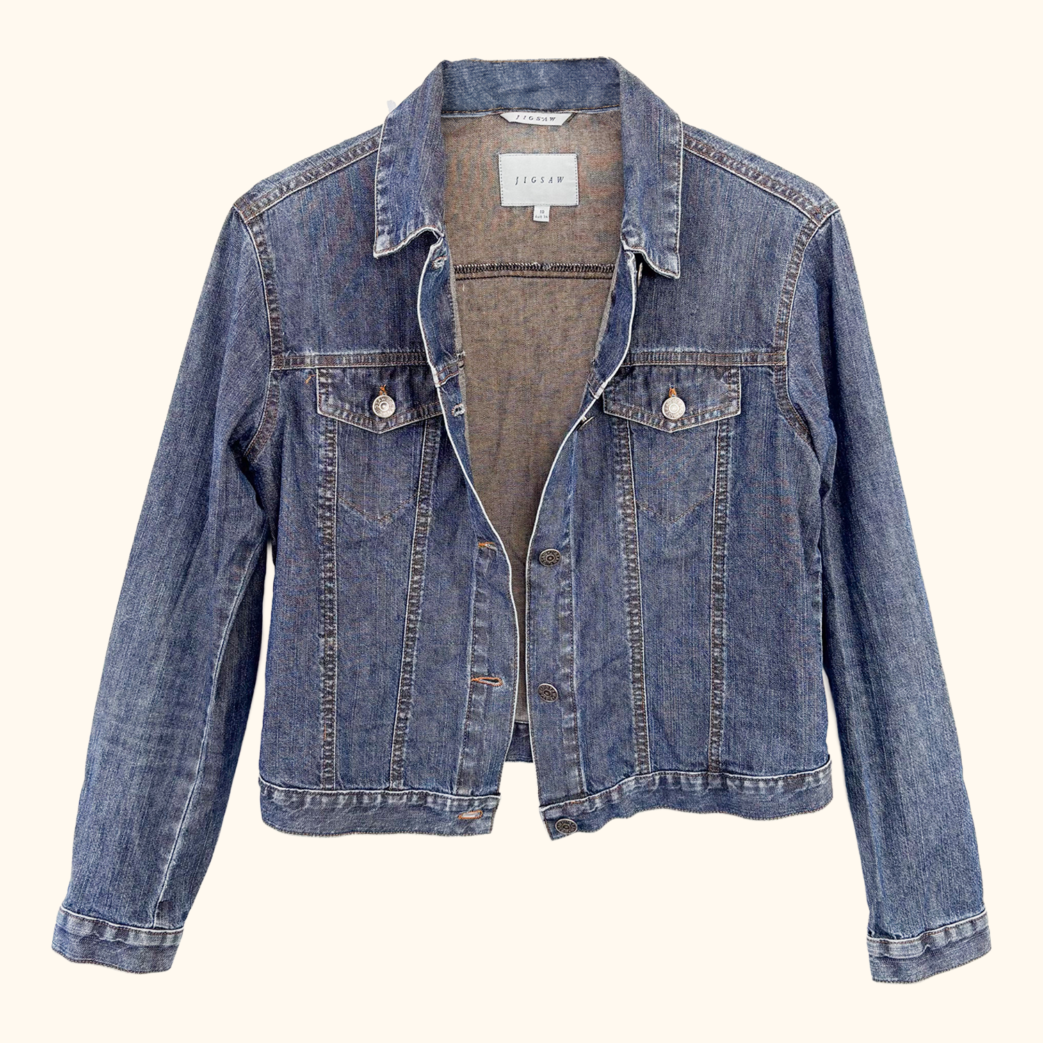 Jigsaw 90s Style Denim Wash Jacket - Size 10