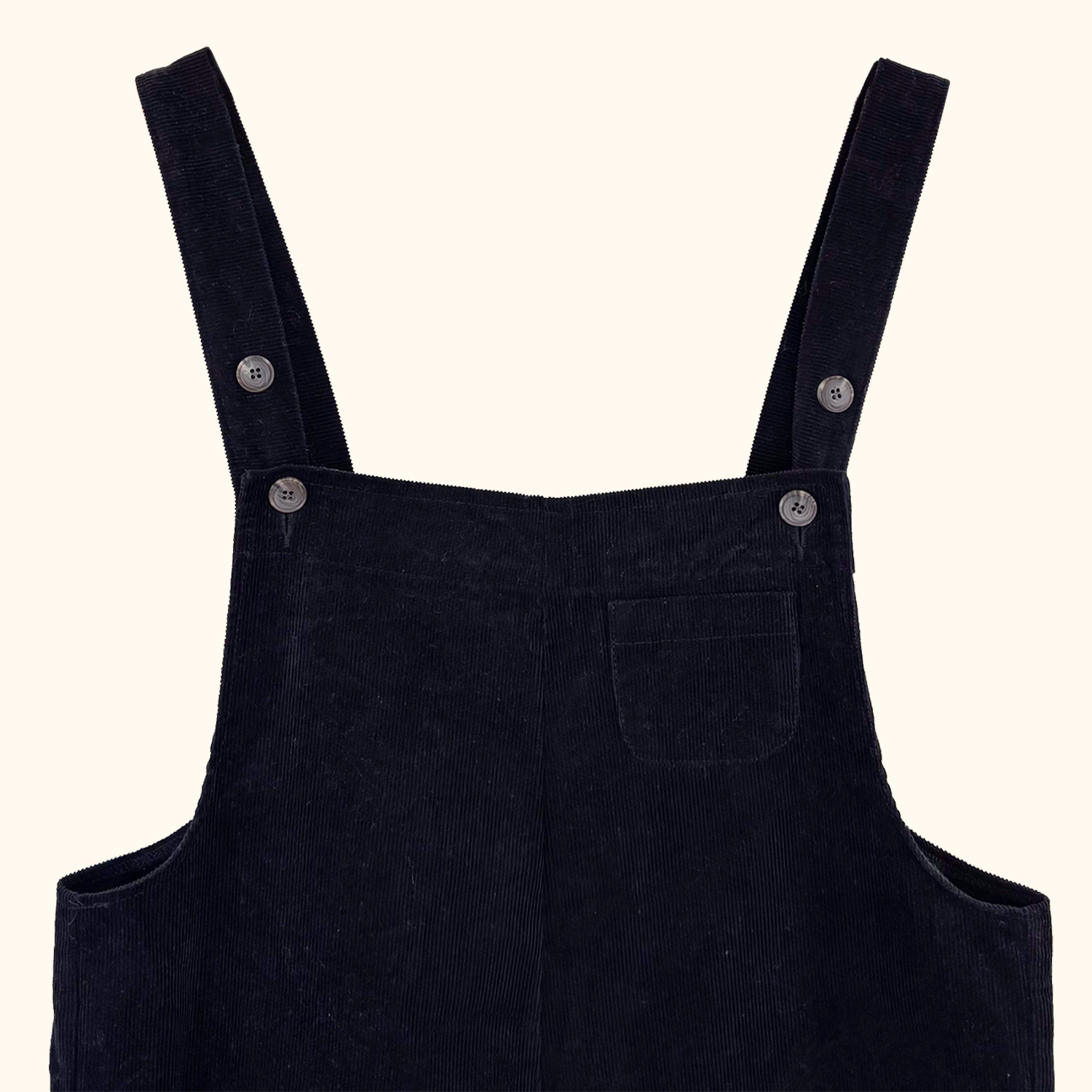 Olive Black Corduroy Cropped Dungarees - Size S/M
