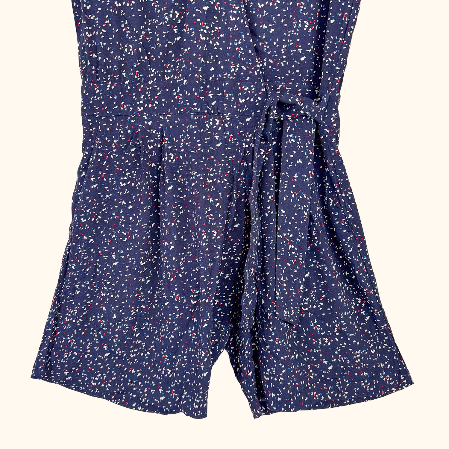 Comptoir des Cotonniers Navy Short Sleeve Playsuit - Size Small