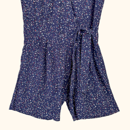 Comptoir des Cotonniers Navy Short Sleeve Playsuit - Size Small